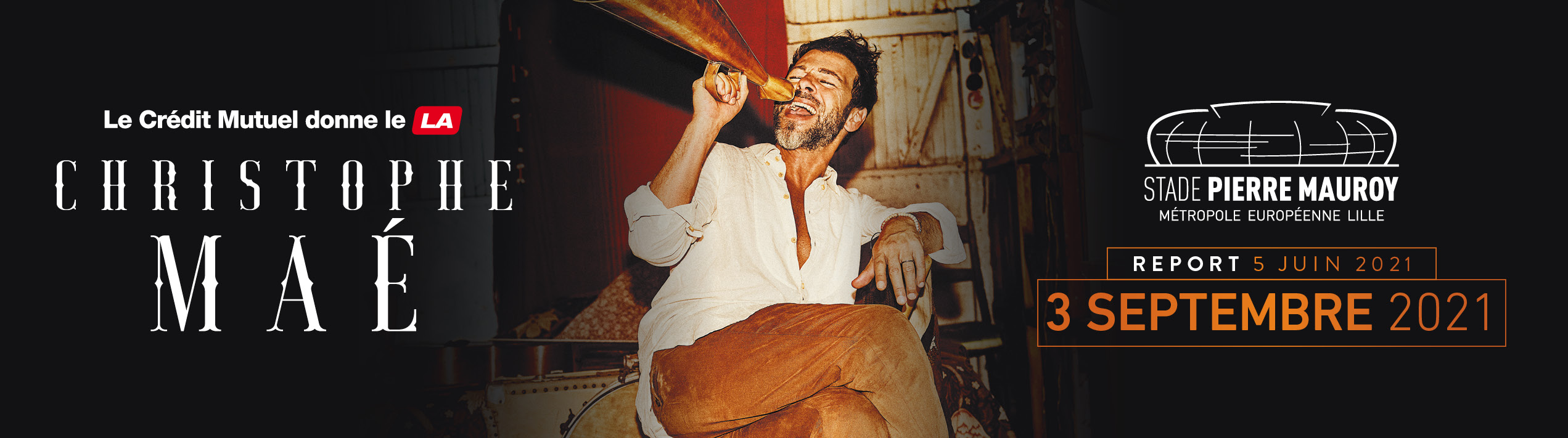 Covid 19 : Le concert de Christophe Maé est reporté au 3 septembre 2021